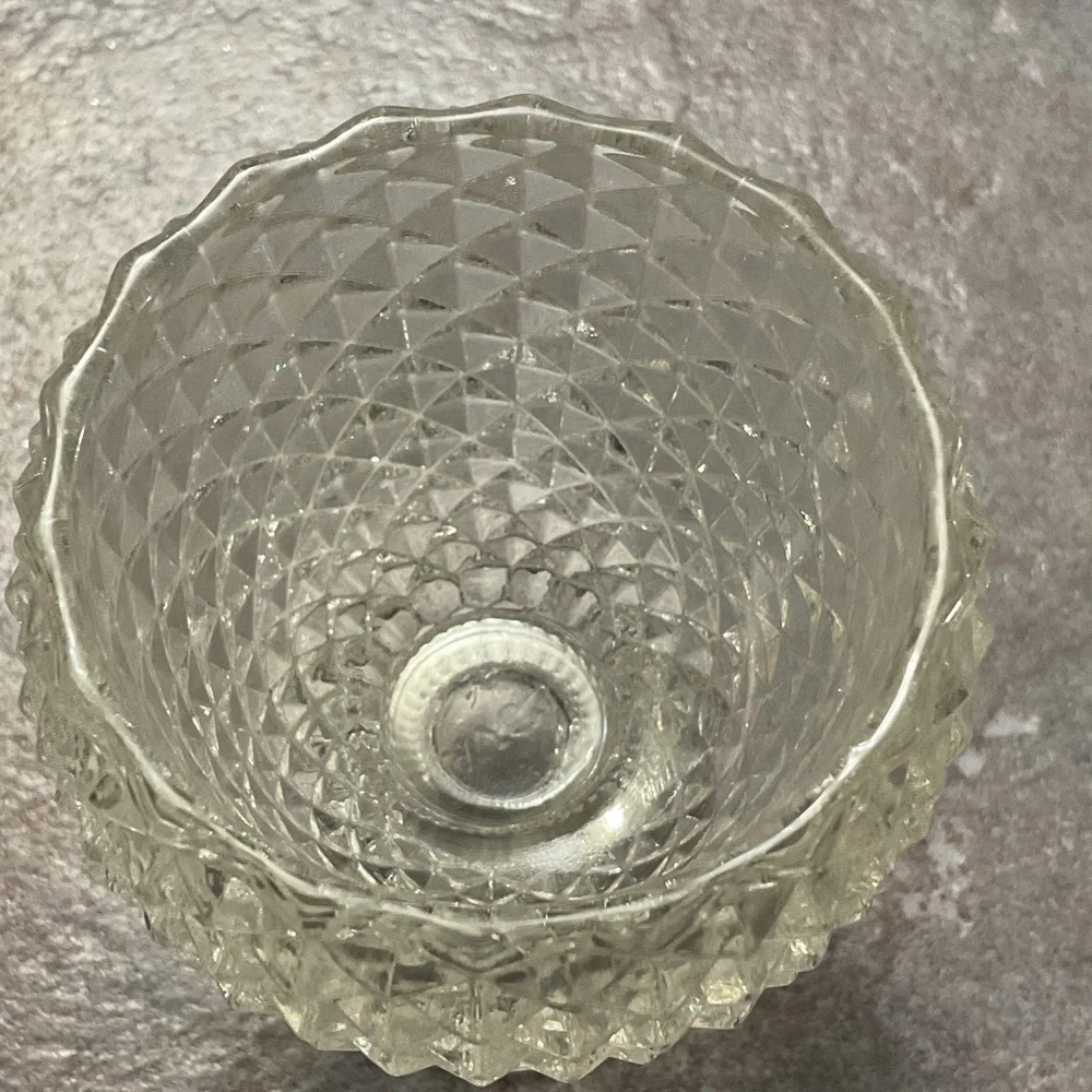 Avon Clear Glass Textured Vase